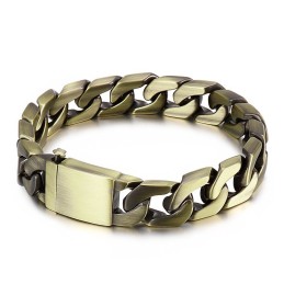 Pulseira De Bronze De Titânio Masculina Da Moda Hip-Hop