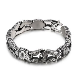 Pulseira Masculina Geométrica Retro Pulseira Chic De Titânio