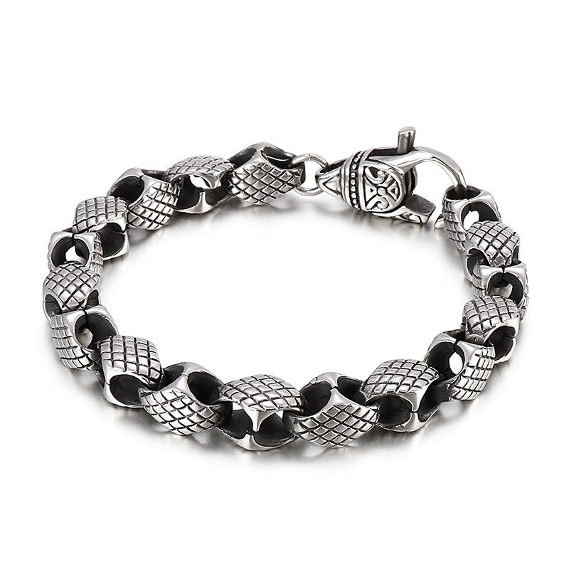 Pulseira Masculina Geométrica Retro Pulseira Chic De Titânio Pulseira Masculina Geométrica Retro Pulseira Chic De Titânio