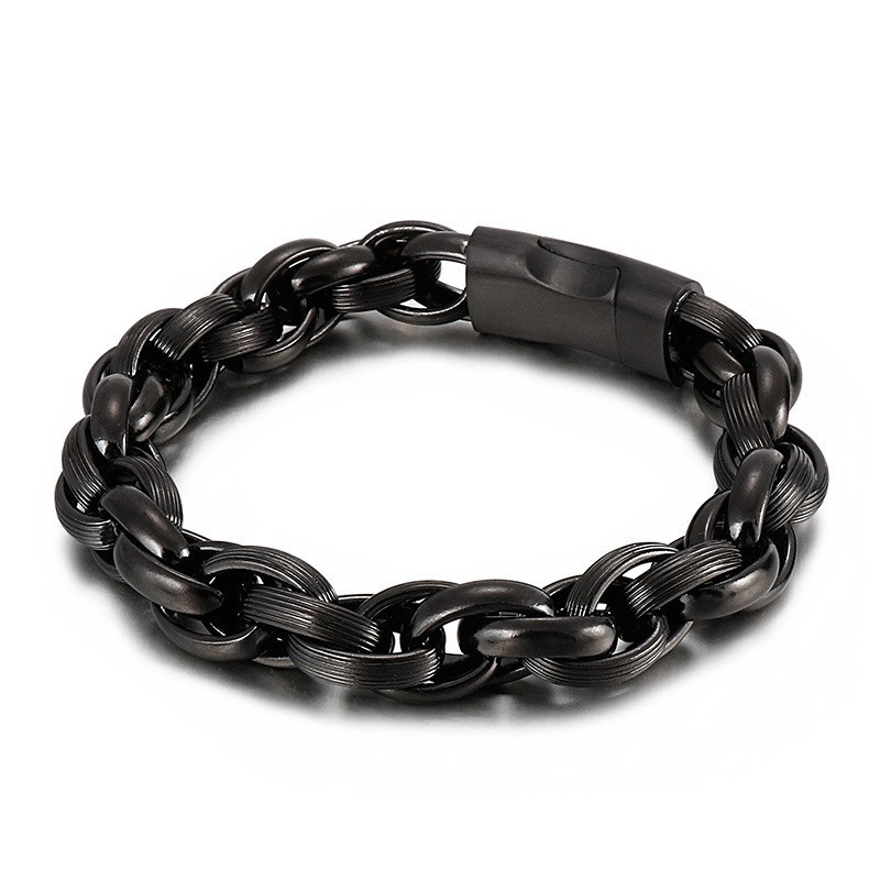 Pulseira De Corrente De Anel Duplo De Vácuo Simples De Titânio