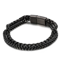 Pulseira Masculina Quadrada Dupla De Titânio