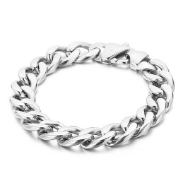 Pulseira Masculina Plana De Titânio Com Dois Lados E Banho De Ouro 18K