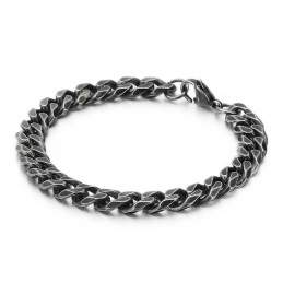 Pulseira De Titânio Vintage Escovada Plana Masculina Da Moda