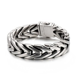 Pulseira De Titânio Com Fecho De Flor Legal