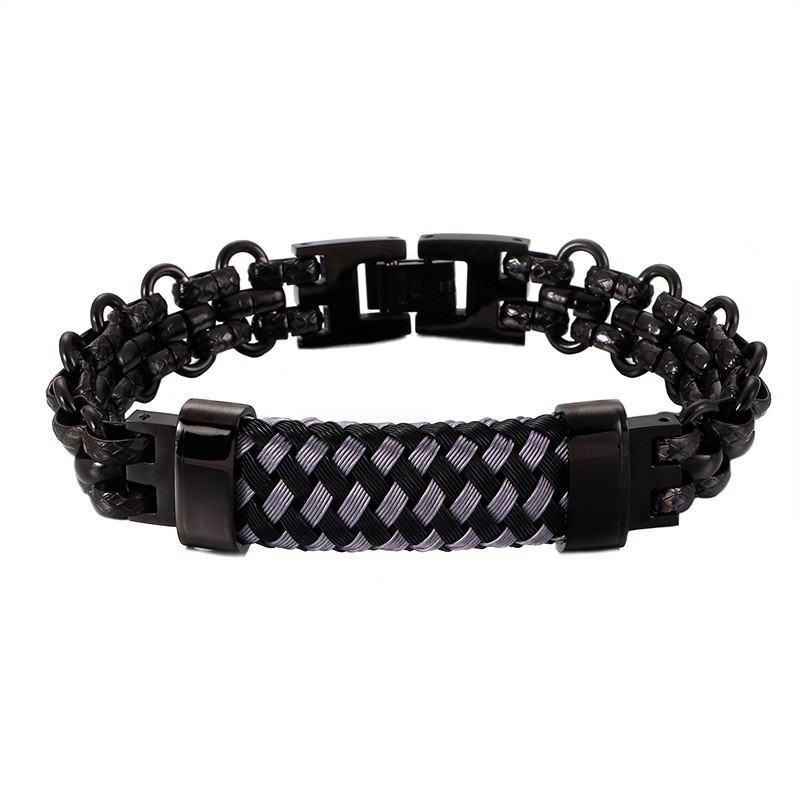 Pulseira Masculina De Titânio Vintage Popular Com Sinal Dobrado Pulseira Masculina De Titânio Vintage Popular Com Sinal Dobrado