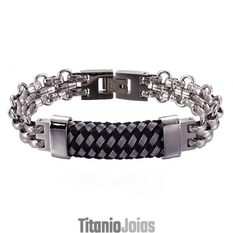 Pulseira Curva Masculina De Titânio Vintage Popular Pulseira Curva Masculina De Titânio Vintage Popular