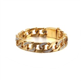Pulseira Masculina Exagerada De Titânio Com Diamantes Estilo Hip-Hop