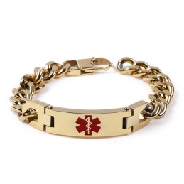 Edição Moda Curva Marca Vermelha Logotipo Médico Pulseira Masculina Joia De Titânio