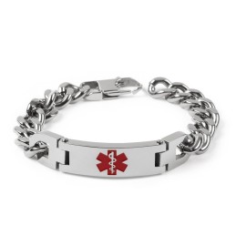 Versão Da Marca Fashion Bend Com Logotipo Médico Vermelho, Pulseira Masculina De Titânio