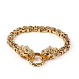 Pulseira Masculina De Corrente Imperial Com Leão Cross Border