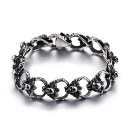 Pulseira De Caveira Plana De Titânio