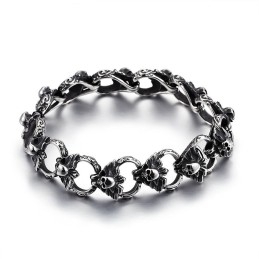 Pulseira De Caveira Plana De Titânio