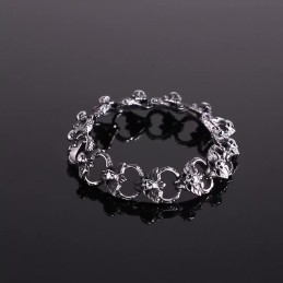 Pulseira De Caveira Plana De Titânio