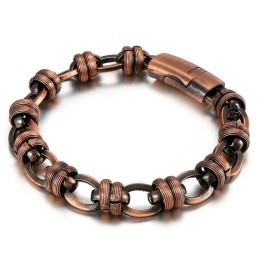 Pulseira Masculina Oval De Bronze Vintage De Titânio