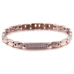 Pulseira De Casal De Titânio Com Pedra De Germânio E Diamantes