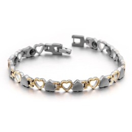 Pulseiras Masculinas E Femininas De Titânio Com Ímã De Bílis Preta Love Para Presente