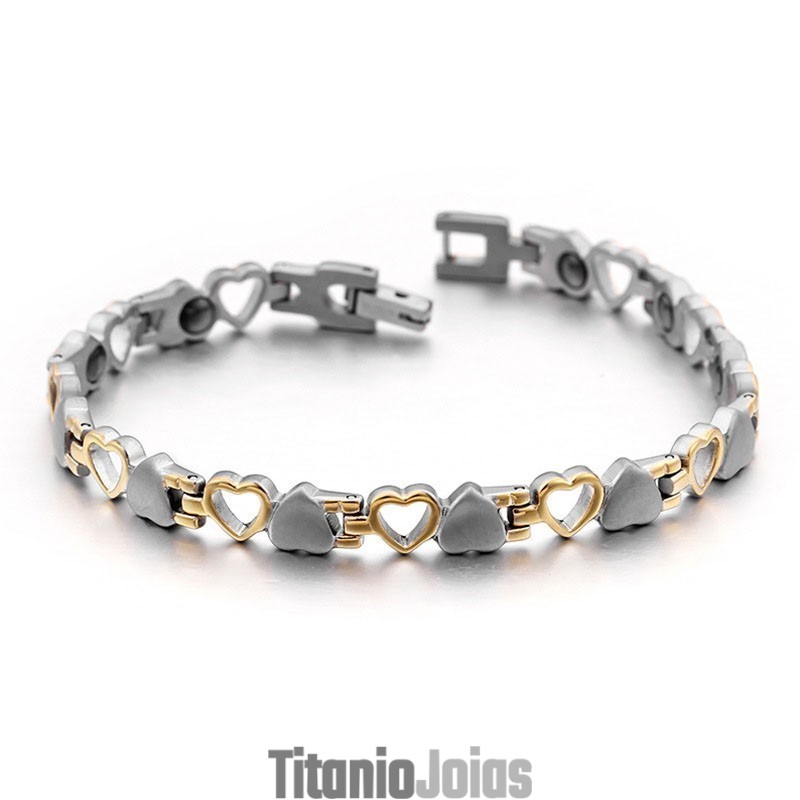 Pulseiras Masculinas E Femininas De Titânio Com Ímã De Bílis Preta Love Para Presente Pulseiras Masculinas E Femininas De Titânio Com Ímã De Bílis Preta Love Para Presente