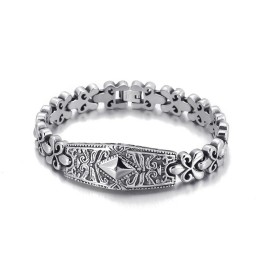 Pulseira De Titânio Em Formato De Diamante Da Marca Fashion Flower Bay Para Homens