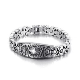 Pulseira De Titânio Em Formato De Diamante Da Marca Fashion Flower Bay Para Homens