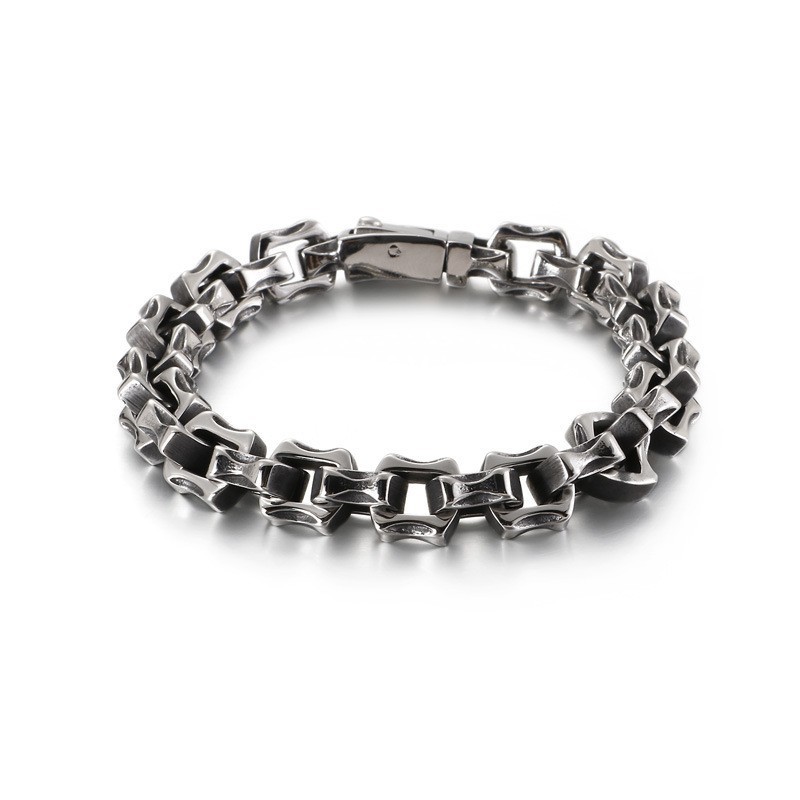 Pulseira Quadrada Irregular De Titânio Para Homens Pulseira Quadrada Irregular De Titânio Para Homens
