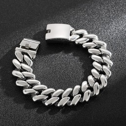 Pulseira De Titânio Em Formato De Diamante Chic Wind