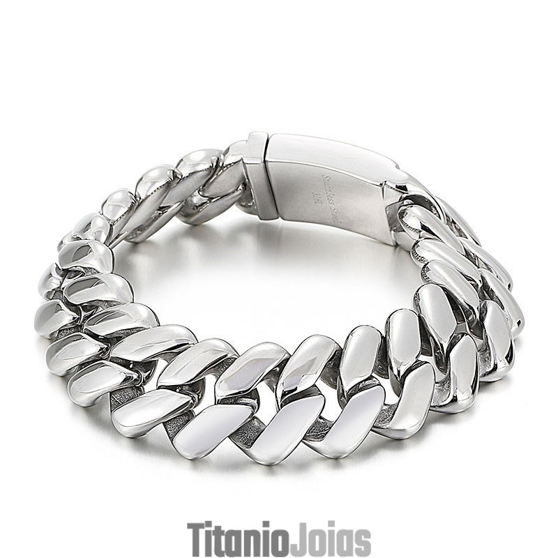 Pulseira De Titânio Em Formato De Diamante Chic Wind Pulseira De Titânio Em Formato De Diamante Chic Wind