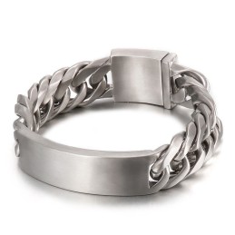 Pulseira Masculina De Titânio Estilo Rock Gótico Chique Com Rosto De Areia Curvado
