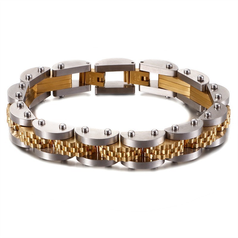 Pulseira Masculina Com Corrente De Bicicleta De Titânio Com Alça Pulseira Masculina Com Corrente De Bicicleta De Titânio Com Alça