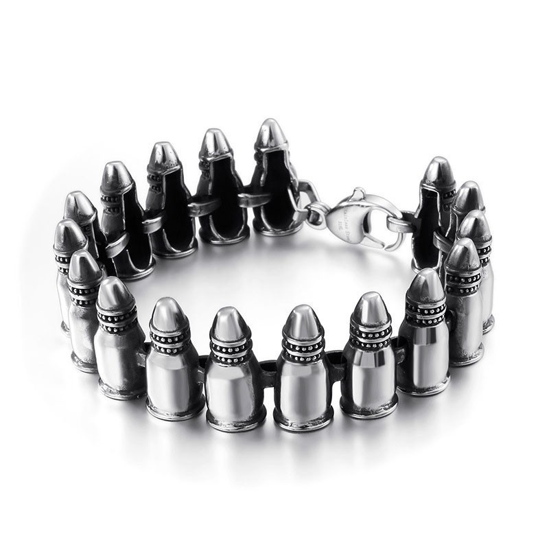 Pulseiras De Bala Masculinas Com Acessórios De Rock Gótico Chique