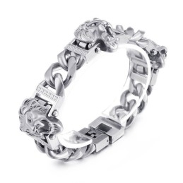 Pulseira De Cabeça De Leão Pulseira De Hip Hop Street Dance Homens Joias De Titânio