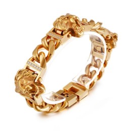 Pulseira De Cabeça De Leão Pulseira De Hip Hop Street Dance Masculino Joia De Titânio