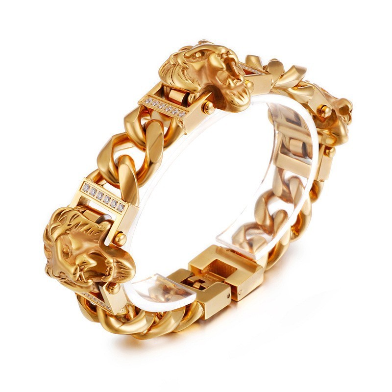 Pulseira De Cabeça De Leão Pulseira De Hip Hop Street Dance Masculino Joia De Titânio Pulseira De Cabeça De Leão Pulseira De Hip Hop Street Dance Masculino Joia De Titânio