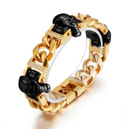Pulseira De Caveira Pulseira De Hip Hop Street Dance Masculino Joia De Titânio
