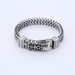 Pulseira De Corrente Dupla De Joias Hip-Hop, Acessórios Masculinos Chiques De Titânio
