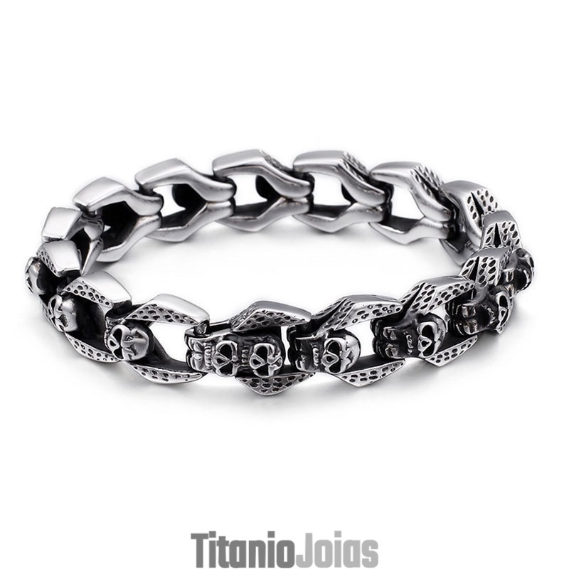 Pulseiras Chic Wind Skull Tide Men Titanium Bracelets Pulseiras Chic Wind Skull Tide Men Titanium Bracelets