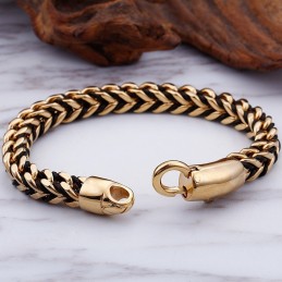 Pulseira De Titânio Com Corda Trançada Em Couro Retrô New Wave