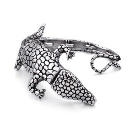 Nova Pulseira Masculina De Titânio Animal Lizard