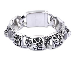Pulseiras Estilo Hip-Hop Chique Pulseiras Masculinas De Titânio Seção Grossa Joias De Caveira