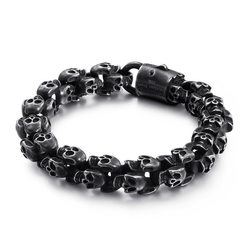 Pulseira De Cabeça De Fantasma, Joia Vintage De Caveira Pulseira De Cabeça De Fantasma, Joia Vintage De Caveira