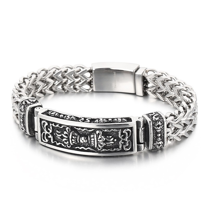 Pulseira Masculina De Titânio Com Padrão De Moda E Curva Pulseira Masculina De Titânio Com Padrão De Moda E Curva