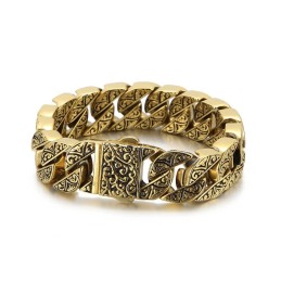 Pulseira De Titânio Com Padrão De Fundição Para Homens