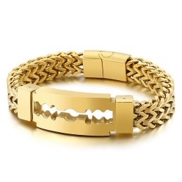 Pulseira De Titânio Banhada A Vácuo Blade Bend Para Homens