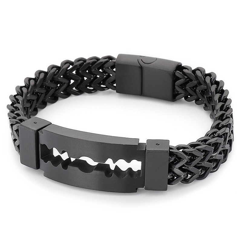 Pulseira De Titânio Com Revestimento A Vácuo Da Marca Blade Curved Para Homens Pulseira De Titânio Com Revestimento A Vácuo Da Marca Blade Curved Para Homens