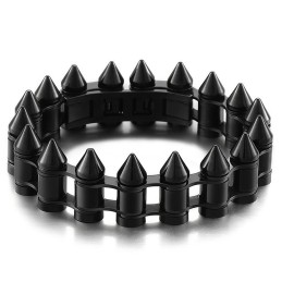 Pulseira De Motociclista De Titânio Com Cabeça De Bala Da Moda Para Homens