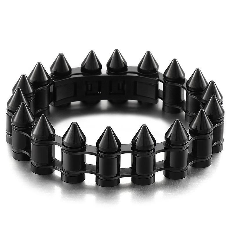 Pulseira De Motociclista De Titânio Com Cabeça De Bala Da Moda Para Homens Pulseira De Motociclista De Titânio Com Cabeça De Bala Da Moda Para Homens