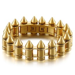 Pulseira De Motociclista De Titânio Com Cabeça De Bala Da Moda Para Homens