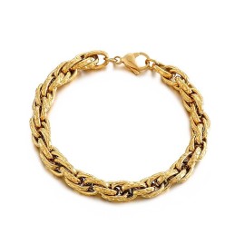 Pulseira De Titânio Com Padrão De Cobra Estilo Hip-Hop Para Homens