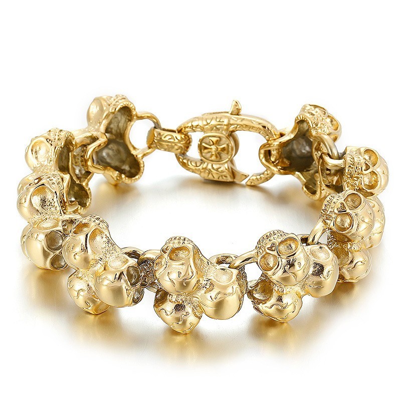 Pulseira Masculina De Titânio Com Caveira Pulseira Masculina De Titânio Com Caveira