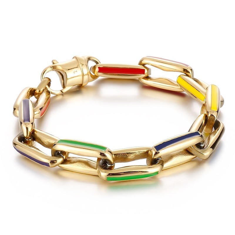 Pulseiras Cubanas Coloridas Com Emendas De Hip-Hop Pulseiras Cubanas Coloridas Com Emendas De Hip-Hop