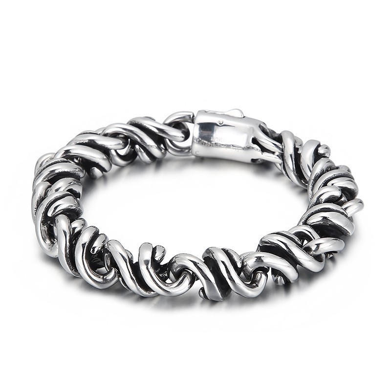 Pulseira Masculina De Titânio Polido Com Fecho De Pressão Para Presente Pulseira Masculina De Titânio Polido Com Fecho De Pressão Para Presente